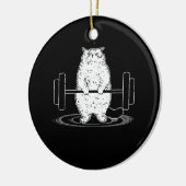 Cat Deadlift Powerlift Kitty Muskel Niedliche Katz Keramik Ornament (Links)