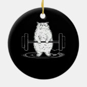 Cat Deadlift Powerlift Kitty Muskel Niedliche Katz Keramik Ornament (Hinten)