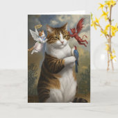 Cat Debate Karte (Gelbe Blume)