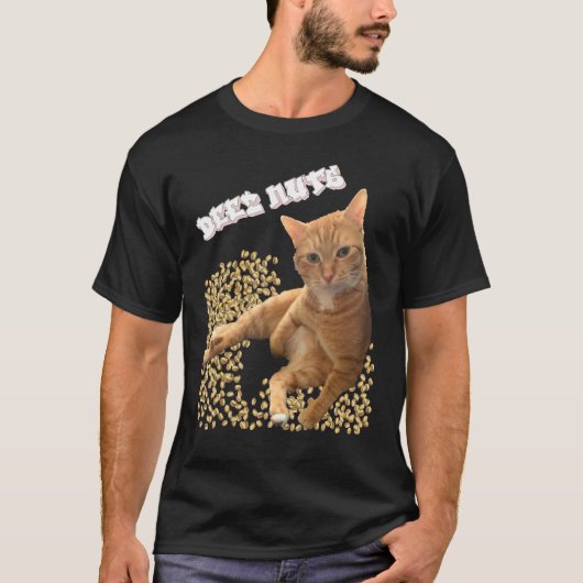 Cat Deez Nuts Witz mit Pistazien T-Shirt (Vorderseite)