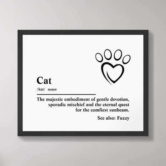 Cat Definition Wall Art Typografy Poster