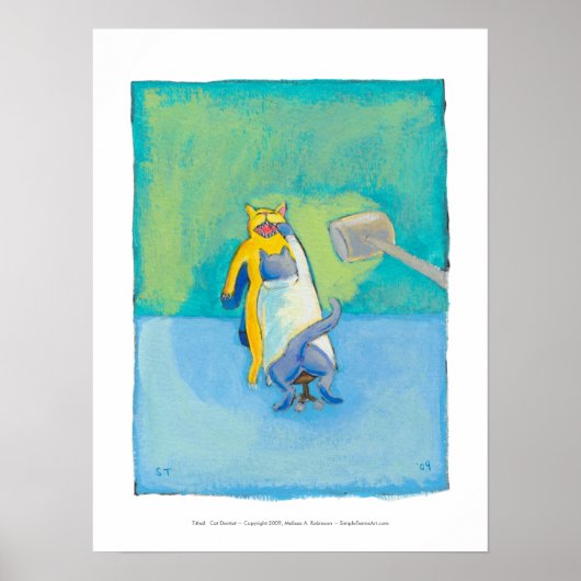 Cat Dentist lustige einzigartige whimsistische Ill Poster (Vorne)