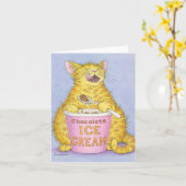 CAT, der Eiscreme isst Karte (Gelbe Blume)