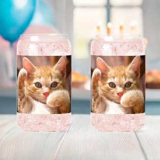 "CAT Design Bedrucktes Set aus Glas, Packung mit 2 Dosenglas