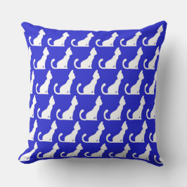 Cat Design Blue Throw Kissen
