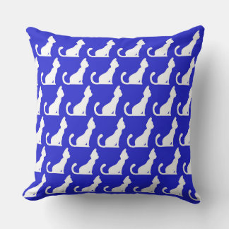 Cat Design Blue Throw Kissen