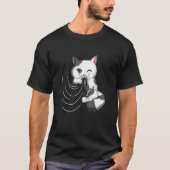 Cat Design Cat Cuddles With Duvet Plays With Curta T-Shirt (Vorderseite)