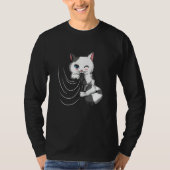 Cat Design Cat Cuddles With Duvet Plays With Curta T-Shirt (Vorderseite)