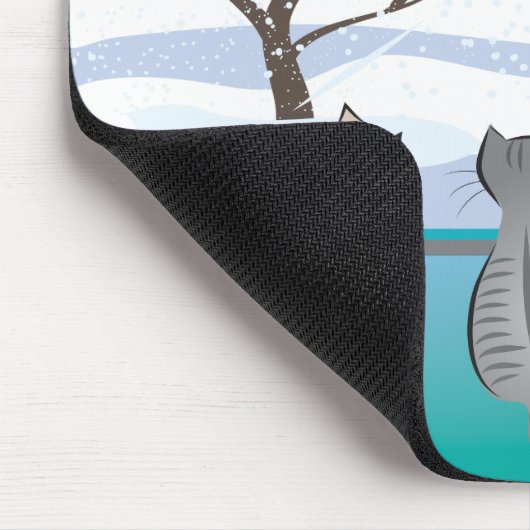 Cat Design Mouse Pad (Aqua) Mousepad (Ecke)