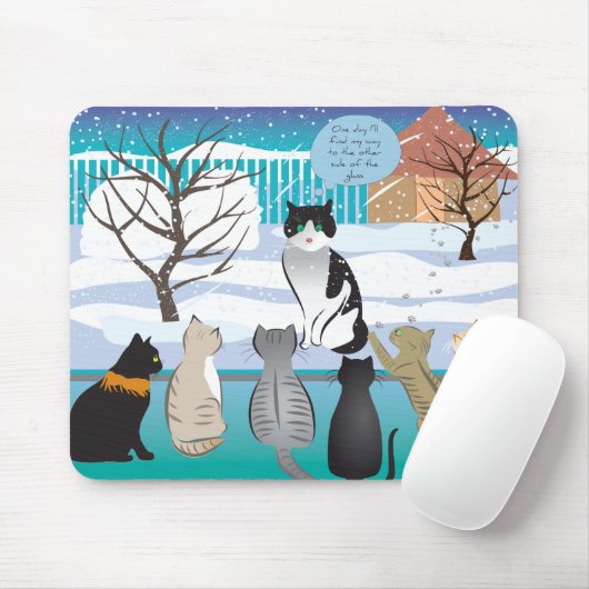 Cat Design Mouse Pad (Aqua) Mousepad (Mit Mouse)