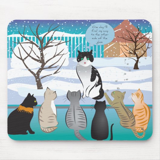 Cat Design Mouse Pad (Aqua) Mousepad (Vorne)