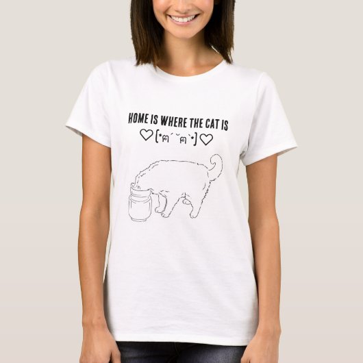 Cat Design T - Shirt Das Leben ist mit einer Katze (Vorderseite)