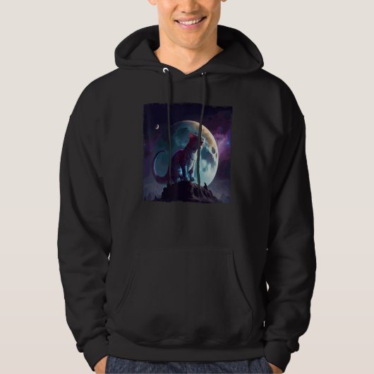 Cat Dinosaur Moon Hoodie (Vorderseite)
