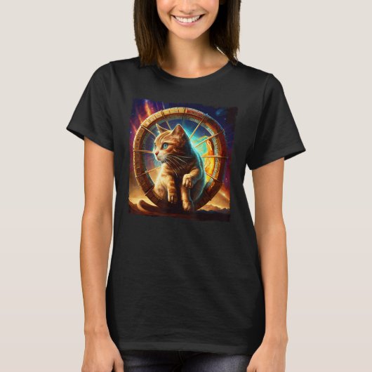 Cat Dinosaur Space T-Shirt (Vorderseite)