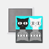 cat dirty clean dishwasher magnet (Vorderseite/Rückseite)