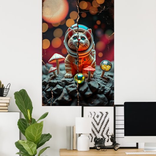 Cat Disco Poster (Heimbüro)