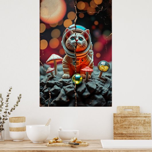 Cat Disco Poster (Küche)