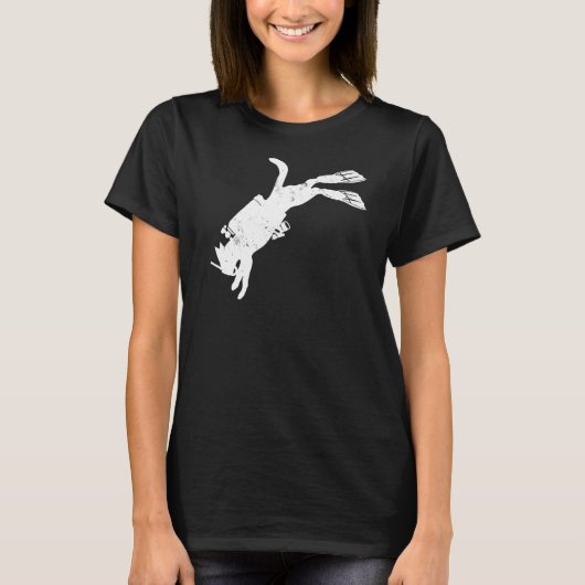 Cat Diver Scuba Diving Instructor T-Shirt (Vorderseite)