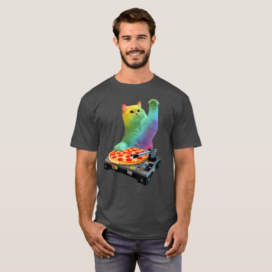 Cat DJ Cat Pizza Cat Pizza Cat Cat DJ Tops Funny C (Vorne ganz)