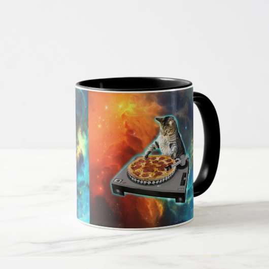 Cat dj disk jockey's sound table tasse (VorderseiteRechts)