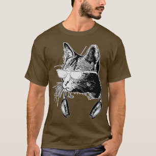 Cat DJ Funny Cat Person und Music Lover T-Shirt