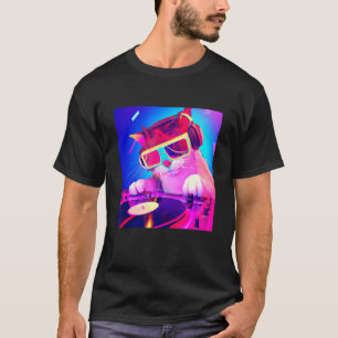 Cat DJ Vaporwave Ästhetische Männer Jungs Mädchen  T-Shirt