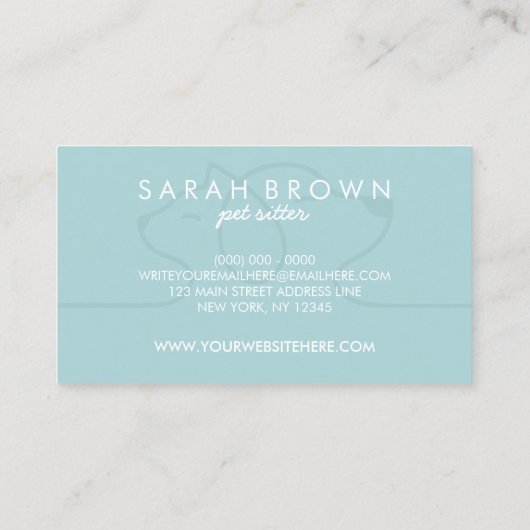 Cat Dog Aquamarin Line Logo Petsitter Visitenkarte (Rückseite)