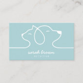 Cat Dog Aquamarin Line Logo Petsitter Visitenkarte (Vorderseite)