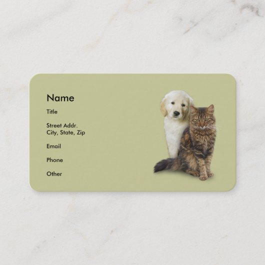 Cat & Dog Business Card Visitenkarte (Vorderseite)