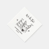 Cat Dog Face DrawingPet Name Wir tun zu Hochzeit Serviette (Ecke)