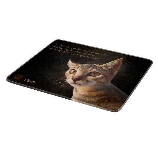 Cat Dog für benutzerdefinierte Fotos mit Vorgabe v Schneidebrett (Ecke)