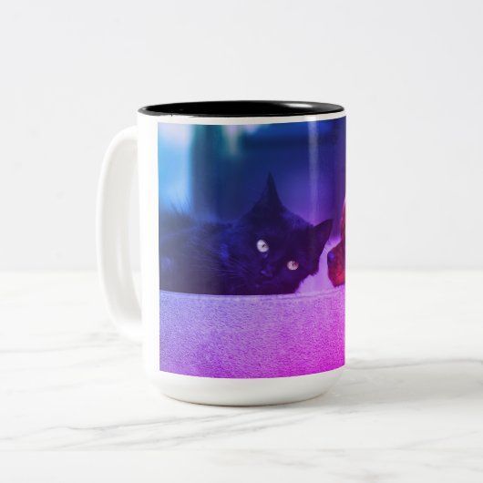 Cat & Dog Gemütliche Momente Zweifarbige Tasse (Vorderseite Links)