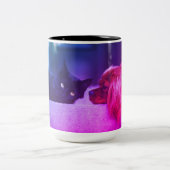 Cat & Dog Gemütliche Momente Zweifarbige Tasse (Mittel)