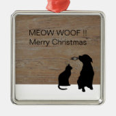 Cat dog Illustration Silhouetten Weihnachten Ornament Aus Metall (Vorne)