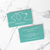 Cat Dog Line Logo Petsitter Green Visitenkarte