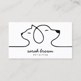 Cat Dog Line Logo Petsitter Petwalker Petshop Tier Visitenkarte