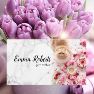 Cat Dog Line Logo Petsitter Petwalker Petshop Visitenkarte