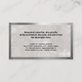 Cat Dog Logo | Metallische Grenze Visitenkarte (Rückseite)