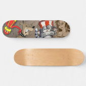 Cat Dog Monkey Girl Cartoon Skateboard Deck (Horizontal)
