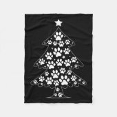 Cat Dog Paw Christmas Tree Funny Puppy Dog Cat Lov Fleecedecke (Vorderseite)