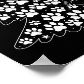 Cat Dog Paw Christmas Tree Funny Puppy Dog Cat Lov Poster (Ecke)