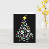 Cat Dog Paw Christmas Tree Lights Holiday Santa Fa Karte (Gelbe Blume)