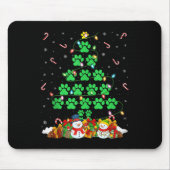 Cat Dog Paw Christmas Tree Lights Puppy Dog Cat Lo Mousepad (Vorne)
