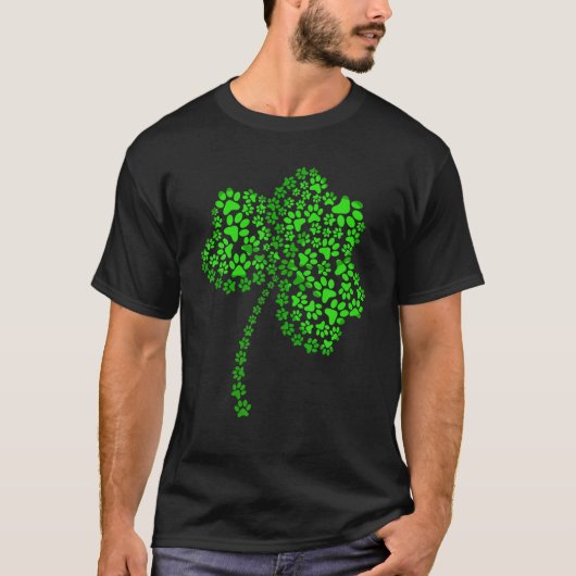 Cat Dog Paw Kleeblatt St Patrick's Day Paws T-Shirt (Vorderseite)