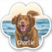 Cat Dog Paw Photo Custom Cut Vinyl Sticker (Vorderseite)