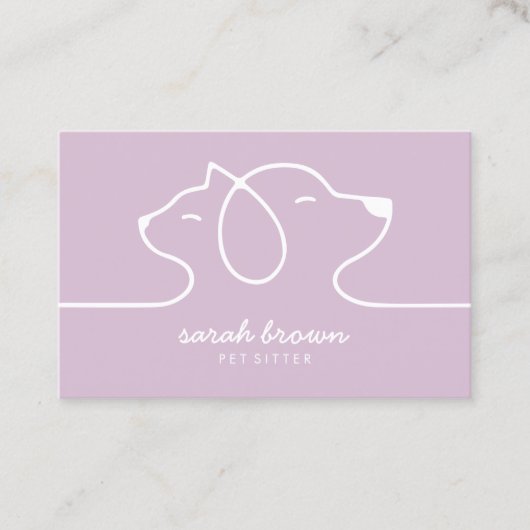 Cat Dog Petsitter Logo Visitenkarte (Vorderseite)