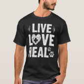Cat Dog Rescue Liebe Heal Vet Tech Veterinary T-Shirt (Vorderseite)