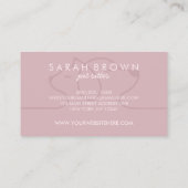 Cat Dog Soft Pink Line Logo Petsitter Visitenkarte (Rückseite)