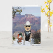 Cat & Dog Western Charaktere Funny Geburtstag Karte (Gelbe Blume)