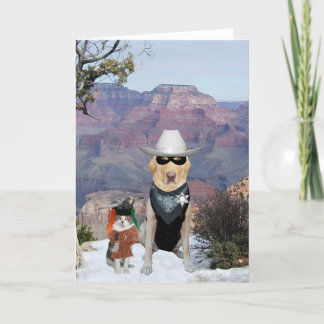 Cat & Dog Western Charaktere Funny Geburtstag Karte